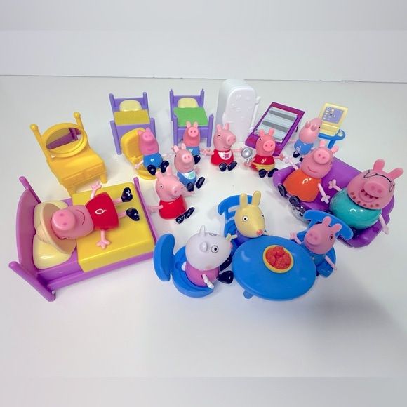 Peppa Pig Family Playset Lot with Furniture - Multicolor - Picture 7 of 7